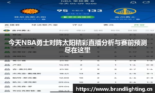 今天NBA勇士对阵太阳精彩直播分析与赛前预测尽在这里