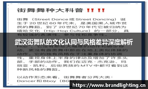 武汉街舞队的文化认同与风格差异深度解析